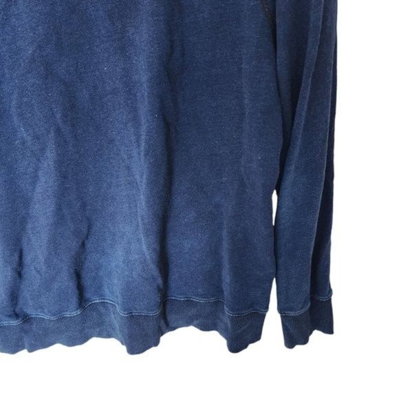 PRPS Goods Indigo Blue Distressed Hooded Sweatshirt 2XL Kangaroo Pocket Slim aci - Picture 15 of 16